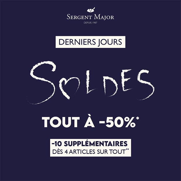 SOLDES : Tout à -50% et -10% supplémentaires dès 4 articels !